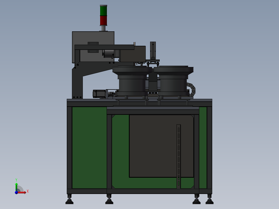 元件双振动盘凸轮机构自动包装机前视图