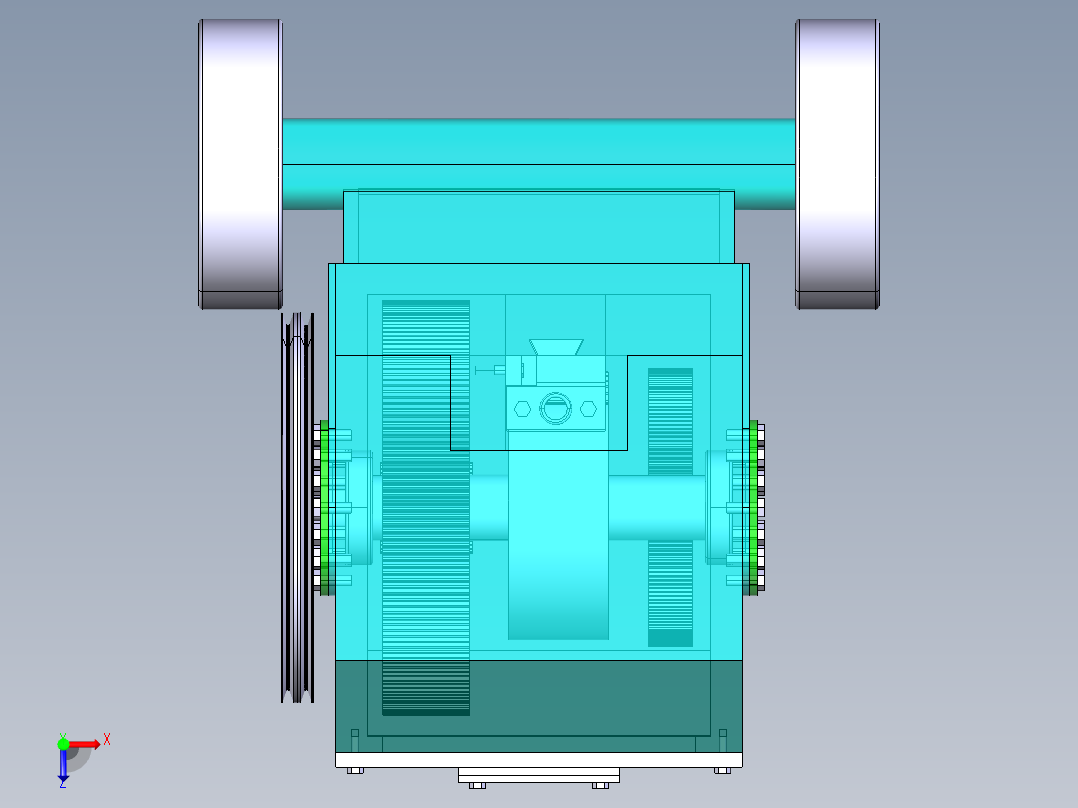 φ360齿轮齿条钢筋切断机的设计-含三维catia-没说明书俯视图