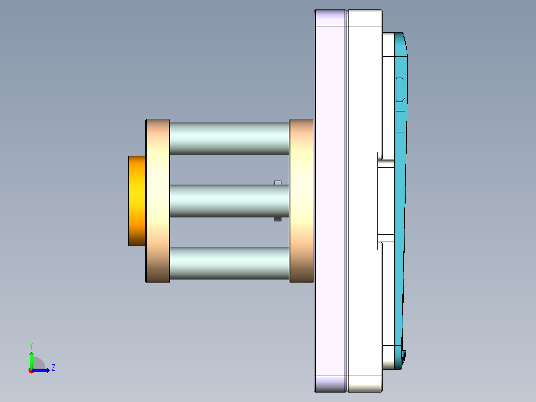 HAZEL-C笔记本CNC工装夹具三维模型-CNC4-0512左视图