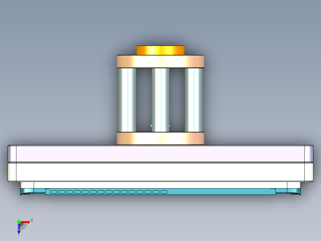 HAZEL-C笔记本CNC工装夹具三维模型-CNC4-0512俯视图