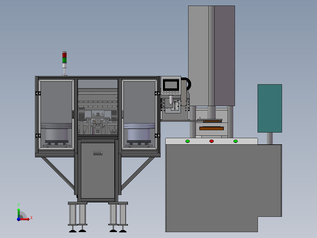 注塑机自动供端子机（sw14可编辑+工程图）前视图
