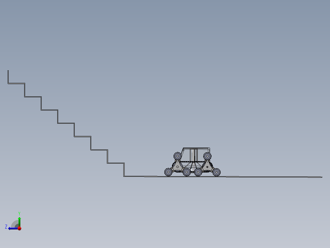三星轮爬楼车sw18可编辑右视图