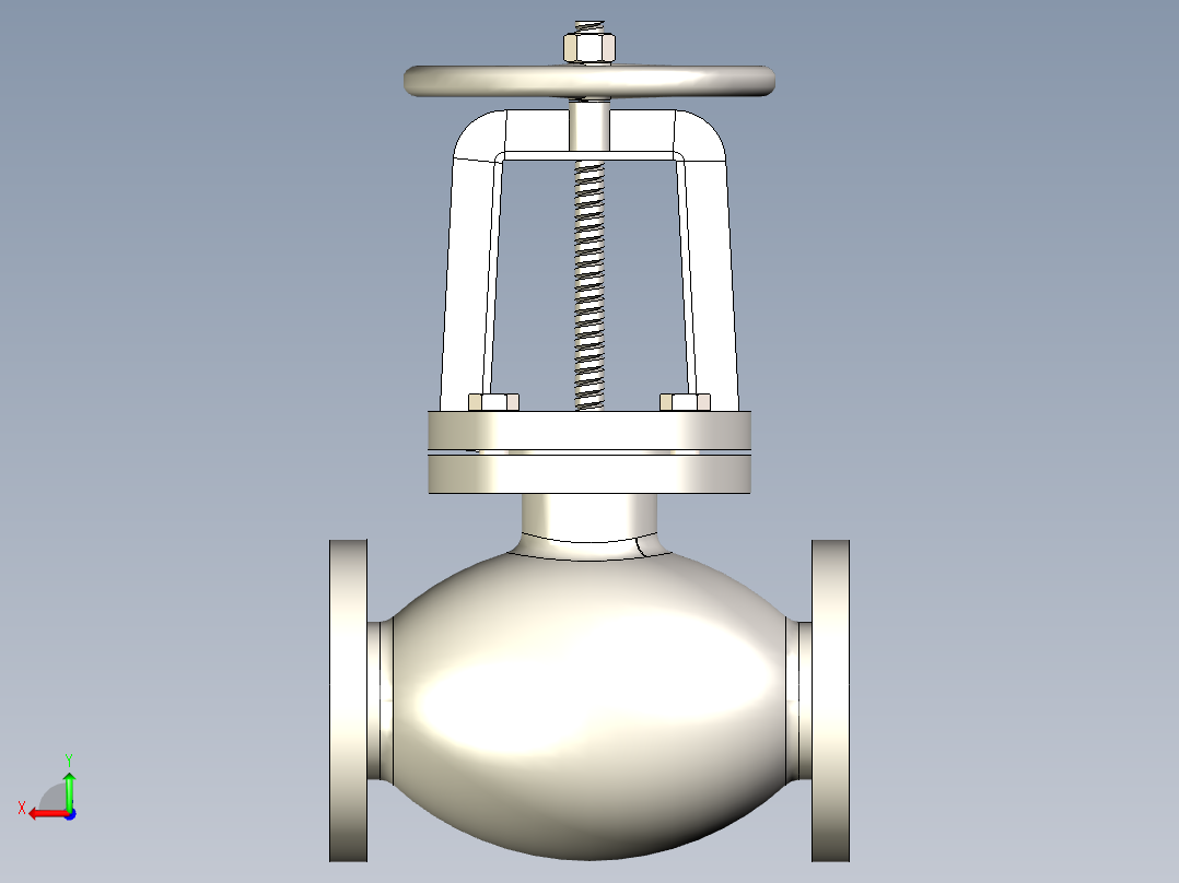 铸铁 铸钢截止阀 截止止回阀-JIS5K-65后视图