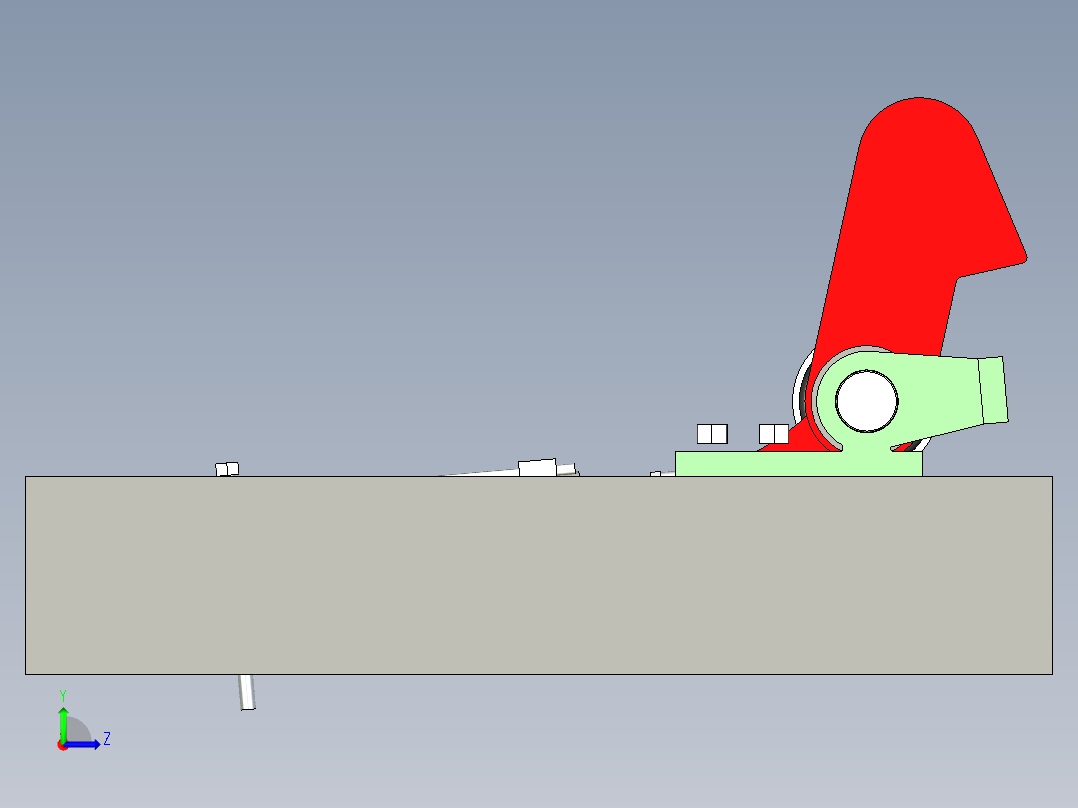 抱轨式阻车器左视图