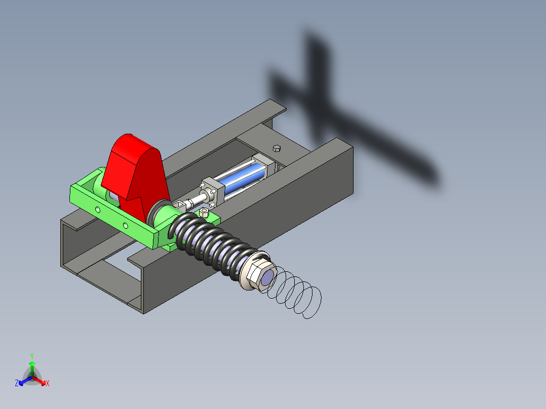 抱轨式阻车器正等轴测图
