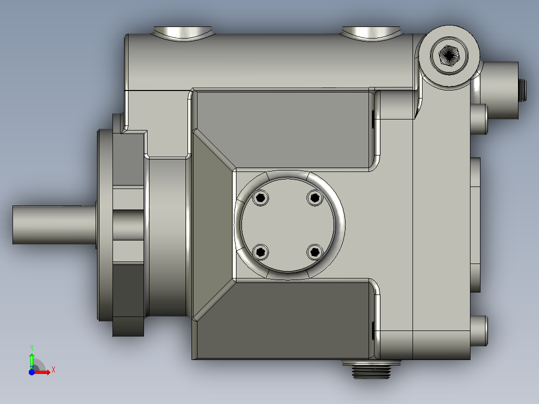 中型柱塞泵摇摆式斜盘液压轴承柱塞泵前视图