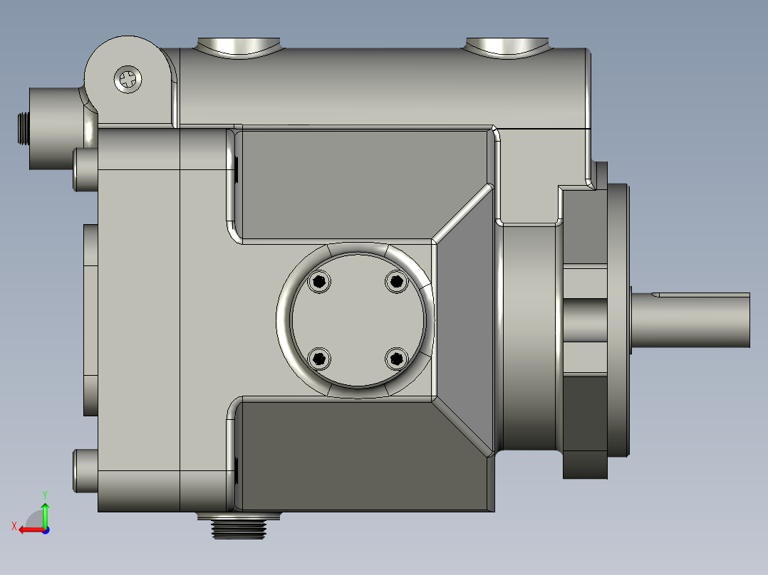 中型柱塞泵摇摆式斜盘液压轴承柱塞泵后视图