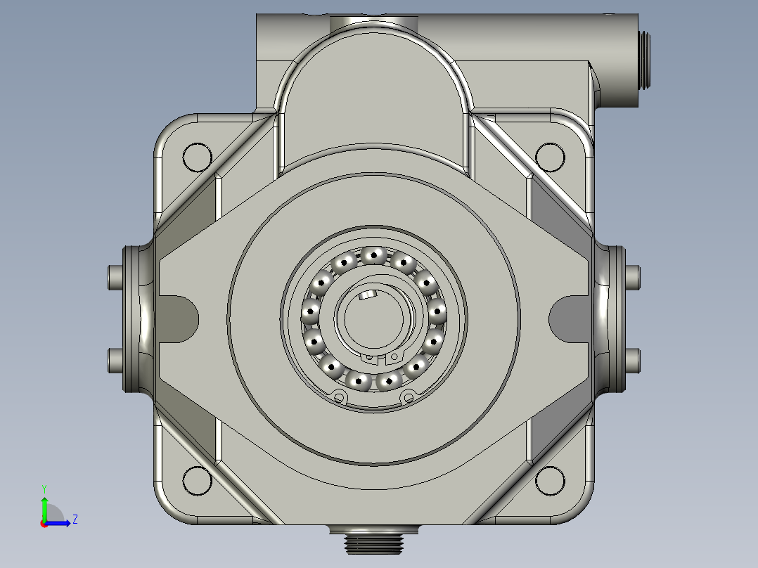 中型柱塞泵摇摆式斜盘液压轴承柱塞泵左视图