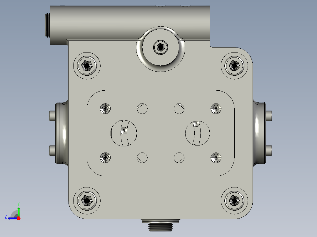 中型柱塞泵摇摆式斜盘液压轴承柱塞泵右视图