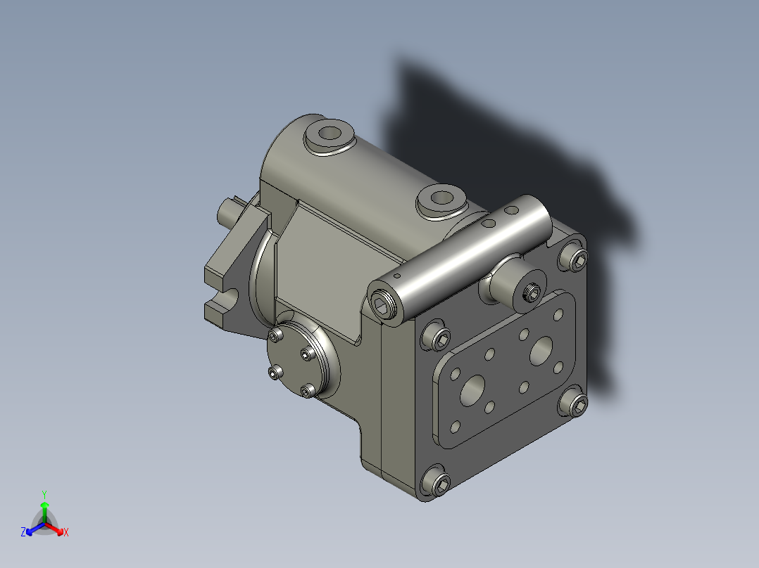 中型柱塞泵摇摆式斜盘液压轴承柱塞泵正等轴测图