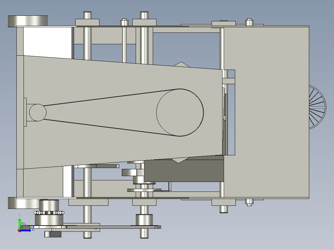 竹筷冲坯成型机左视图