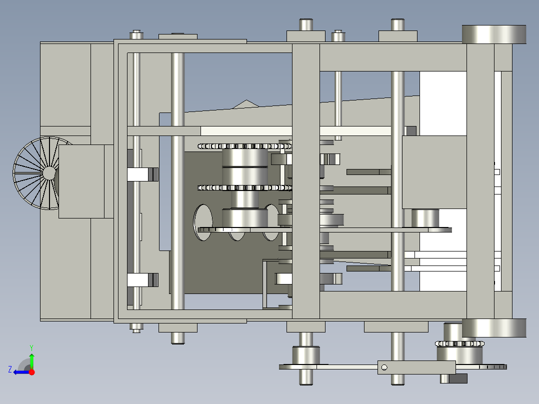 竹筷冲坯成型机右视图