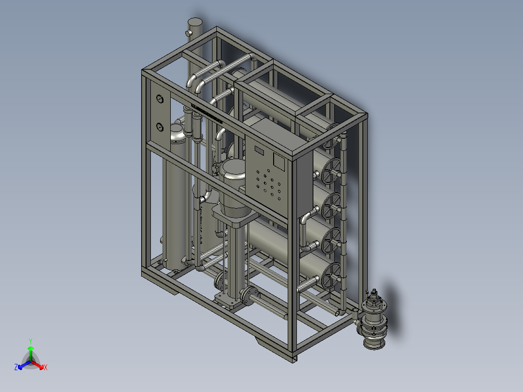 延迟焦化装置的污水过滤器主视图