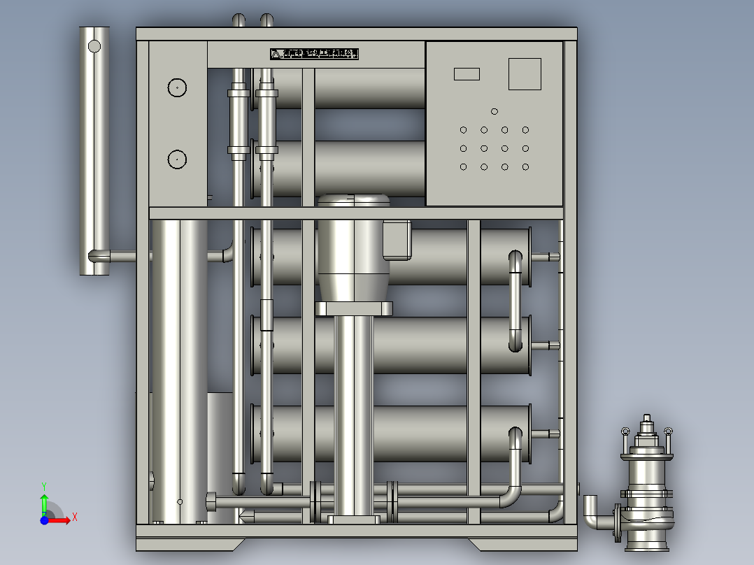 延迟焦化装置的污水过滤器前视图