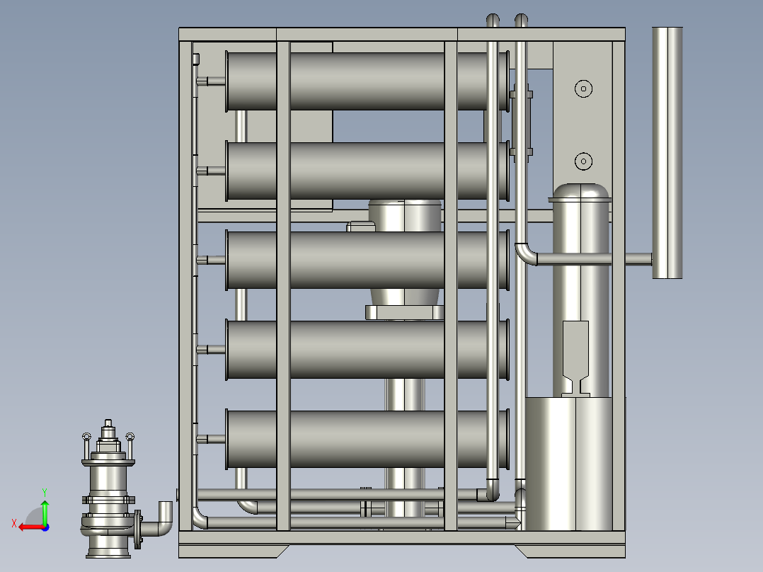 延迟焦化装置的污水过滤器后视图