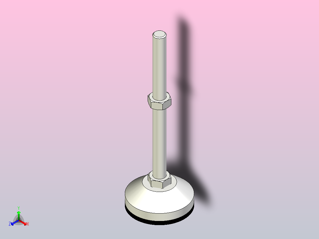 脚杯WAM06-D100-M20-L250正等轴测图