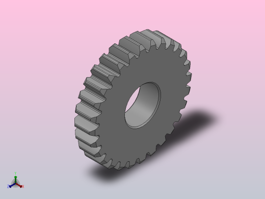 标准型模数0.5直齿轮压力角20°_GSAHC-0.5-28-3-dc5-A正等轴测缩略图