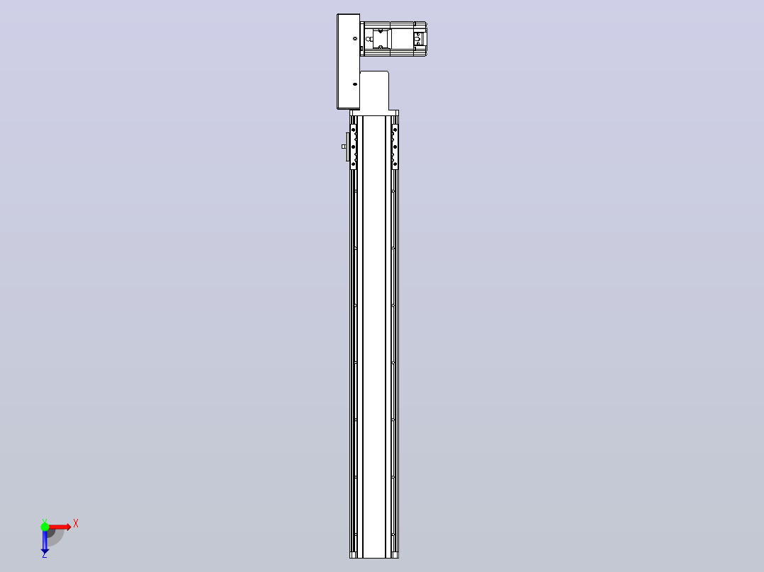 皮带直线轴半封闭可选导轨TPA-HNB-85D-90-L600-MR-Y-P20-N3俯视图