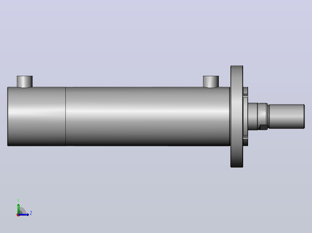 HSG-100X56-FC 圆形前法兰型圆型工程油缸[HSG-100X56-300-FC]左视图