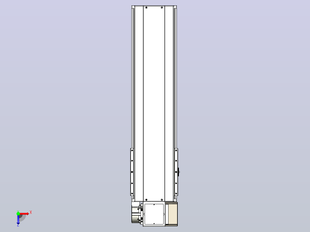 皮带直线轴半封闭可选导轨TPA-HNB-220D-176-L550-RP-Y-P1K-N3俯视图