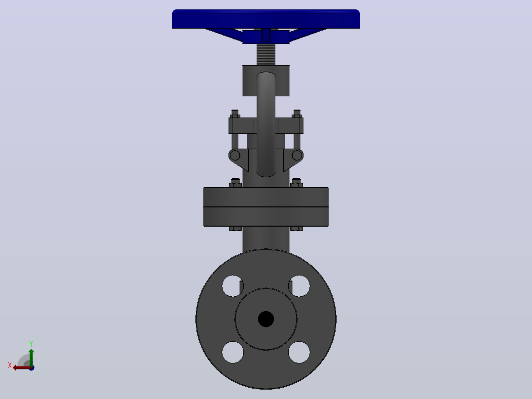 法兰截止阀[1.6-DN10-法兰截止阀]后视图