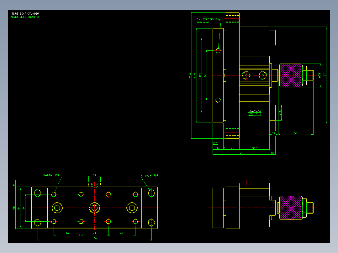 滑座气缸2D-JCF50x10-S