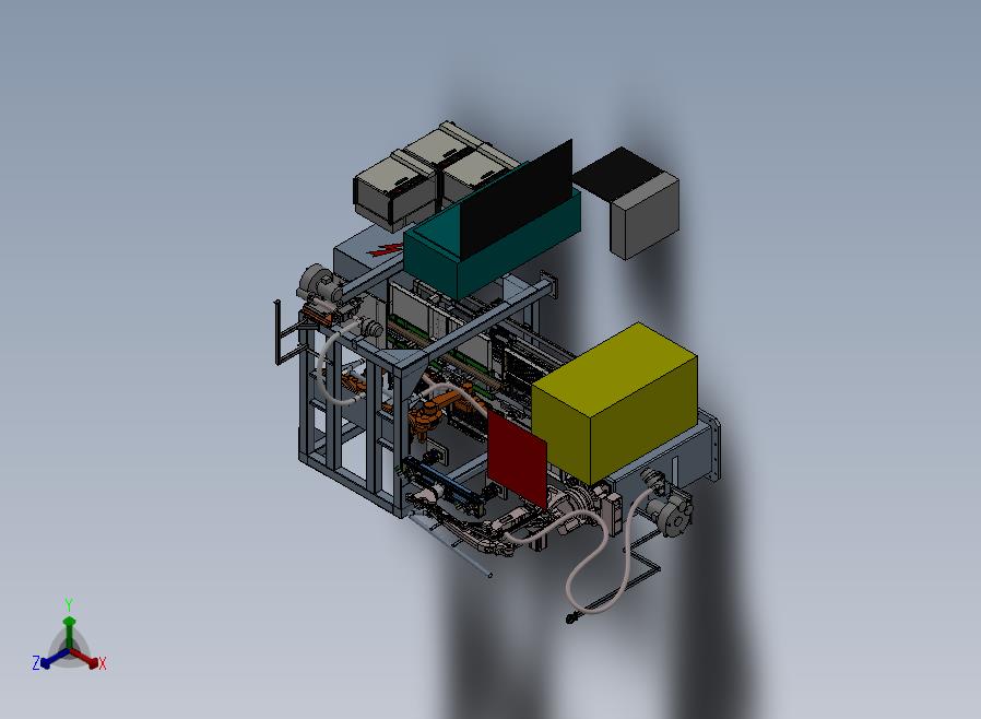 卫生巾生产线正等轴测图