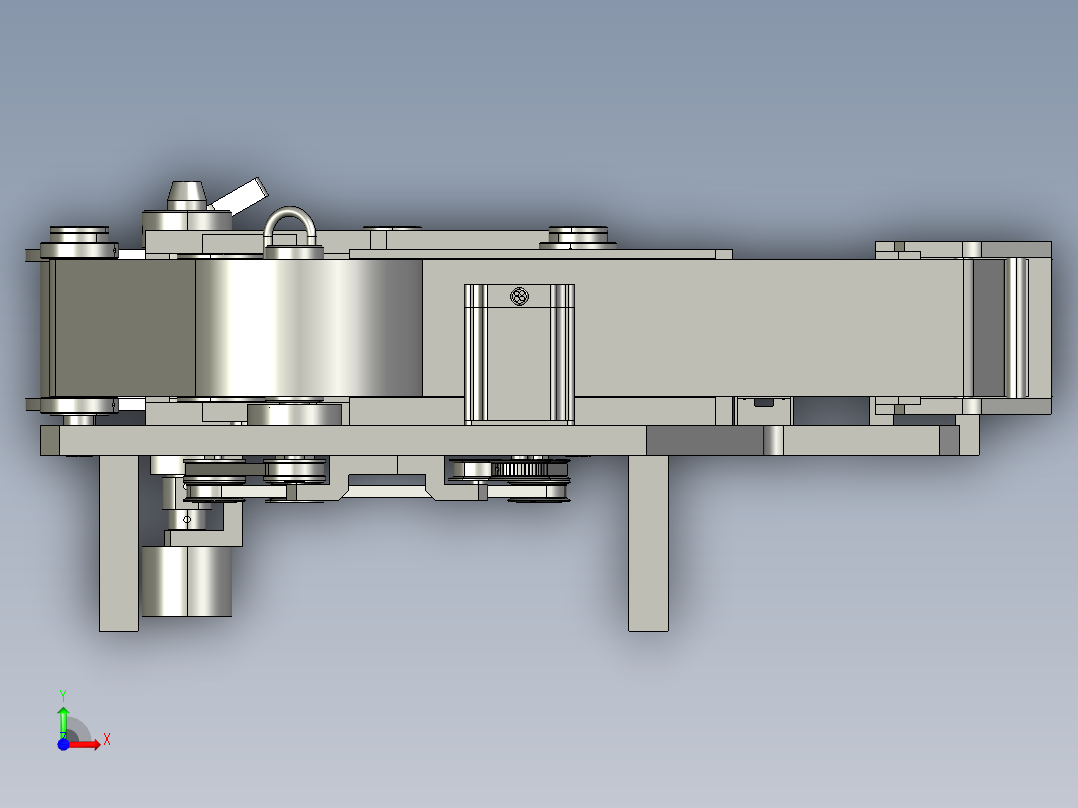 自动贴标机标签剥离3D 三维模型 非标自动化设备3D图纸前视图