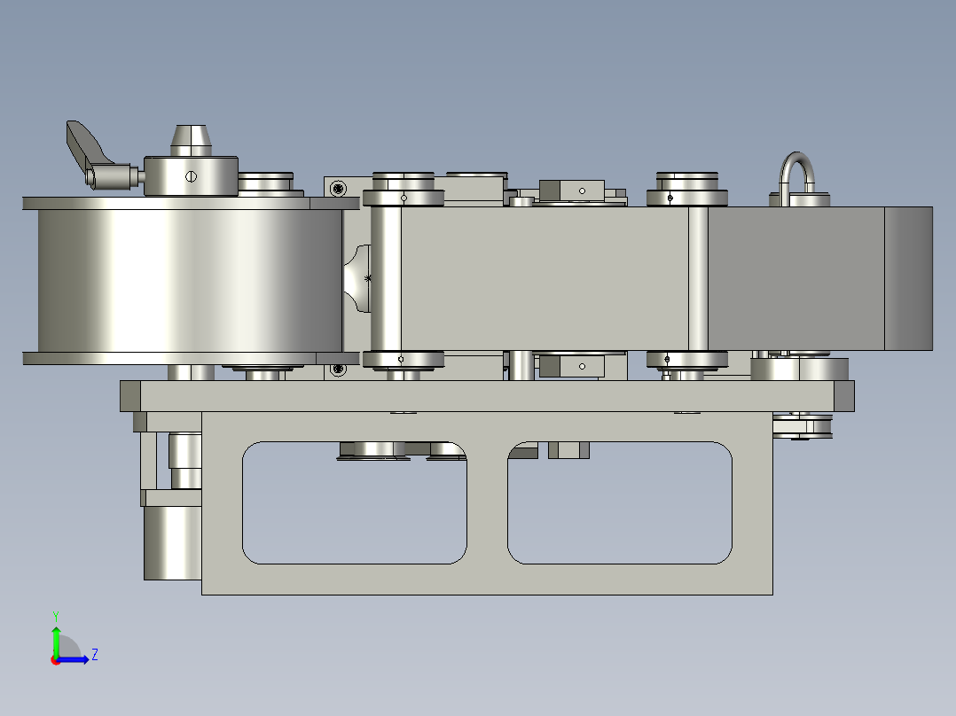 自动贴标机标签剥离3D 三维模型 非标自动化设备3D图纸左视图