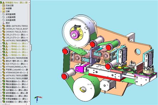 自动贴标机标签剥离3D 三维模型 非标自动化设备3D图纸