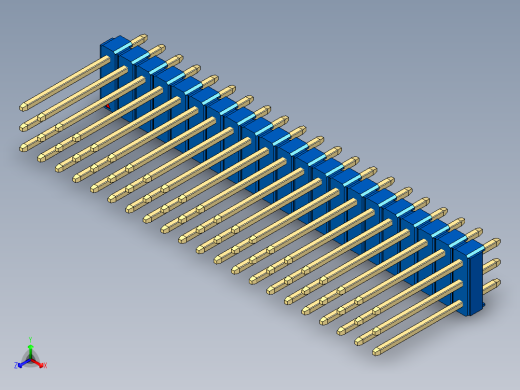 彩色公头100mil（2.54mm）系列-DS1021_blue_3x21p_100mil_Type5_rev1.0正等轴测缩略图