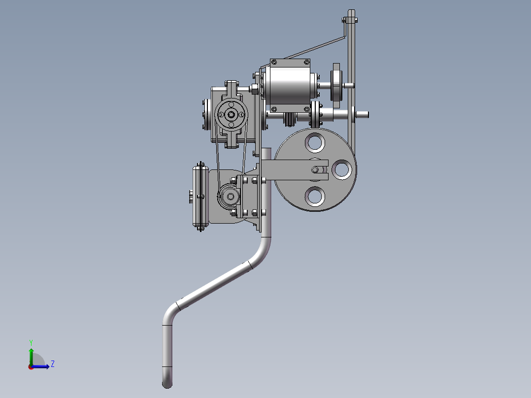 自走式草坪机结构设计和仿真【三维SW+CAD+说明书】左视图