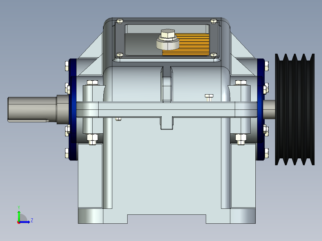 JX628-二级齿轮减速器的设计三维建模和运动仿真视频-Creo左视图