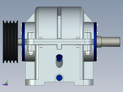 JX628-二级齿轮减速器的设计三维建模和运动仿真视频-Creo右视缩略图