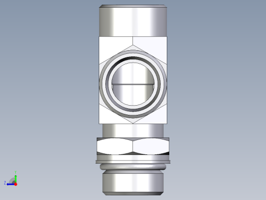 卡套式工业通用硬管接头EO_Adjustable_locknut_run_tee_LEE22LM27X2OROMDCF右视缩略图
