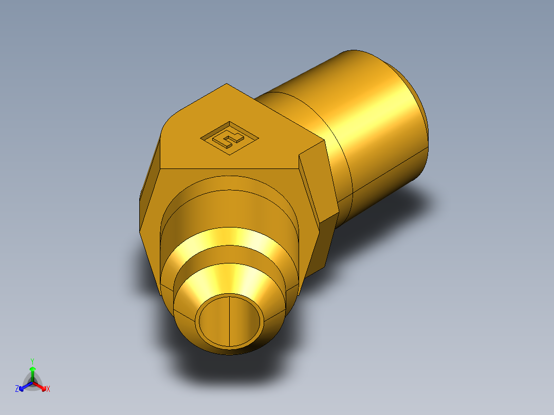 扩口式工业通用硬管接头45Deg Elbow 159F-5-4主视图