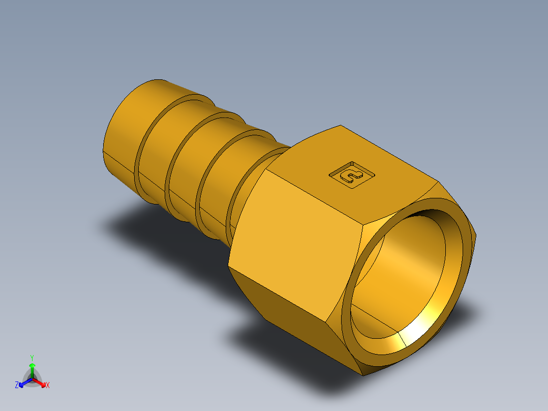 倒齿式工业管接头Hose Barb to Female Pipe 126HBL-8-6主视图