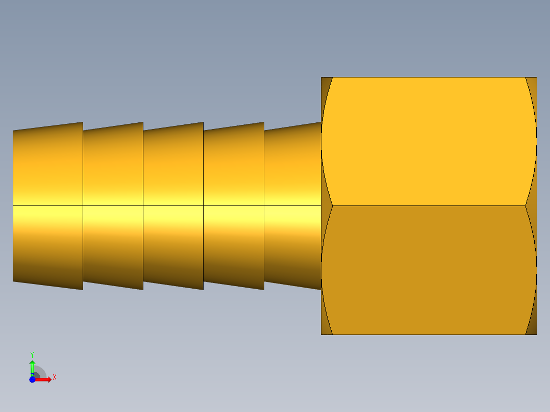 倒齿式工业管接头Hose Barb to Female Pipe 126HBL-8-6前视图