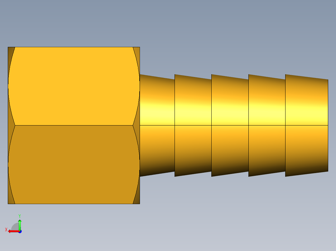 倒齿式工业管接头Hose Barb to Female Pipe 126HBL-8-6后视图