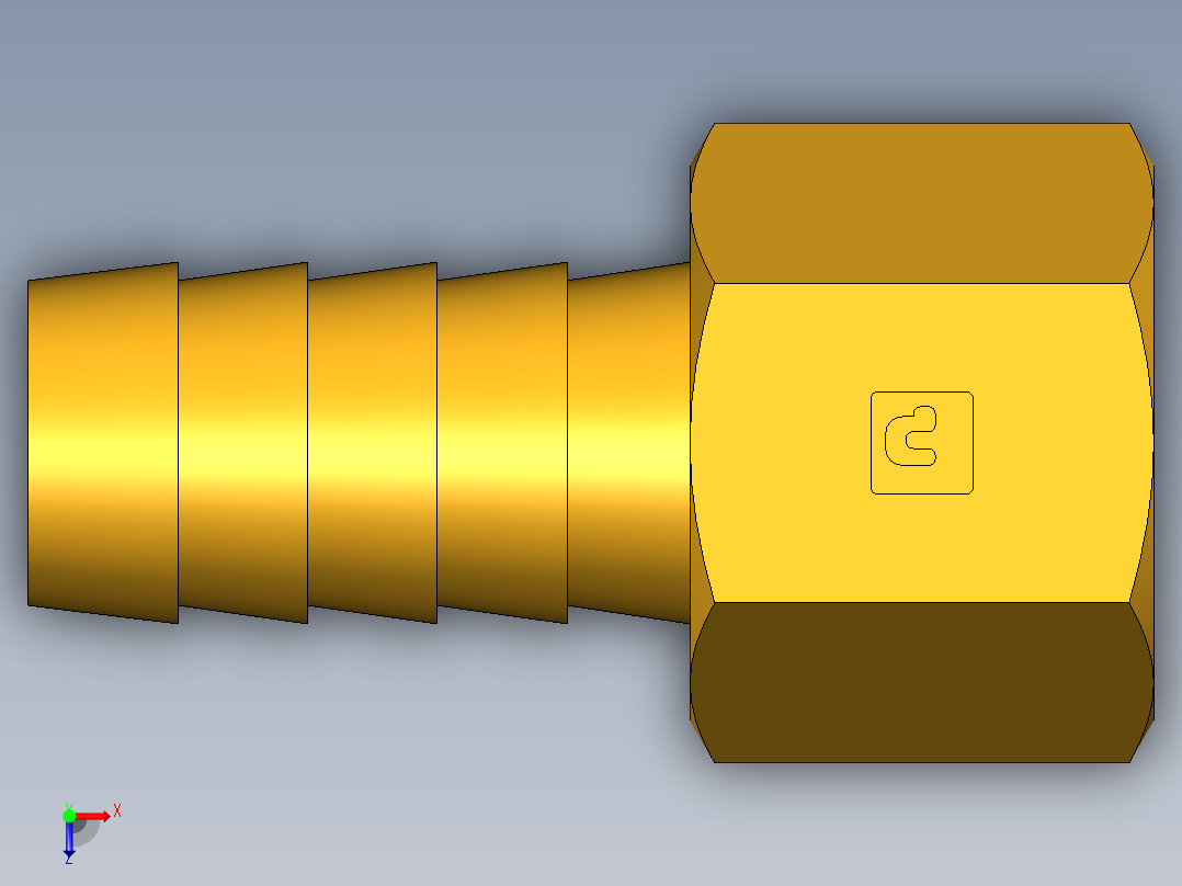 倒齿式工业管接头Hose Barb to Female Pipe 126HBL-8-6俯视图