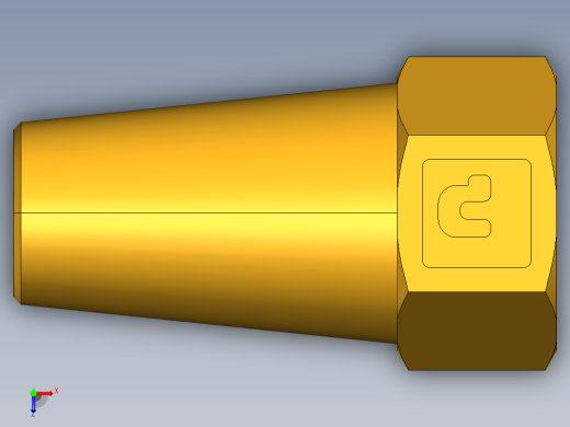 扩口式工业通用硬管接头Long Nut 41FL-2俯视缩略图