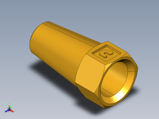 扩口式工业通用硬管接头Long Nut 41FL-2正等轴测缩略图