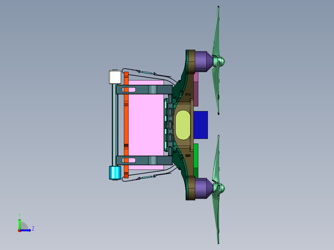 运送包裹飞行器左视图
