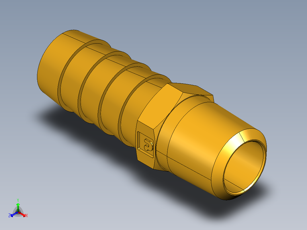倒齿式工业管接头Hose Barb to Male Pipe 125HBL-8-4主视图