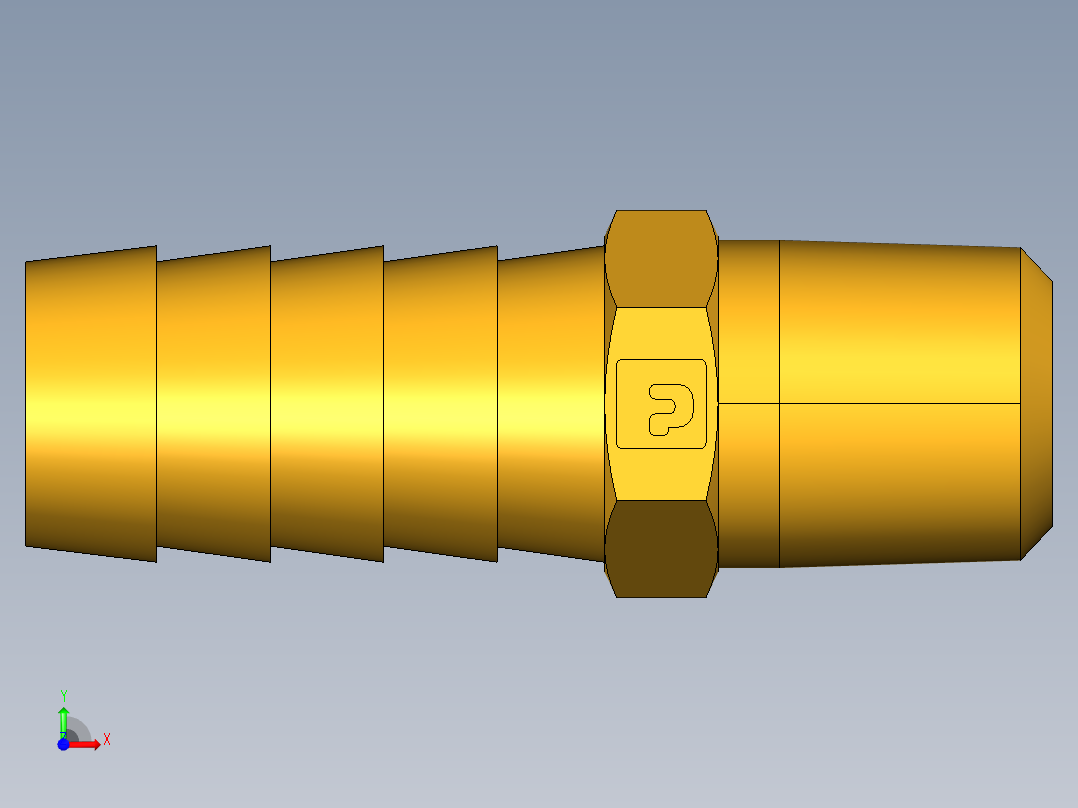 倒齿式工业管接头Hose Barb to Male Pipe 125HBL-8-4前视图