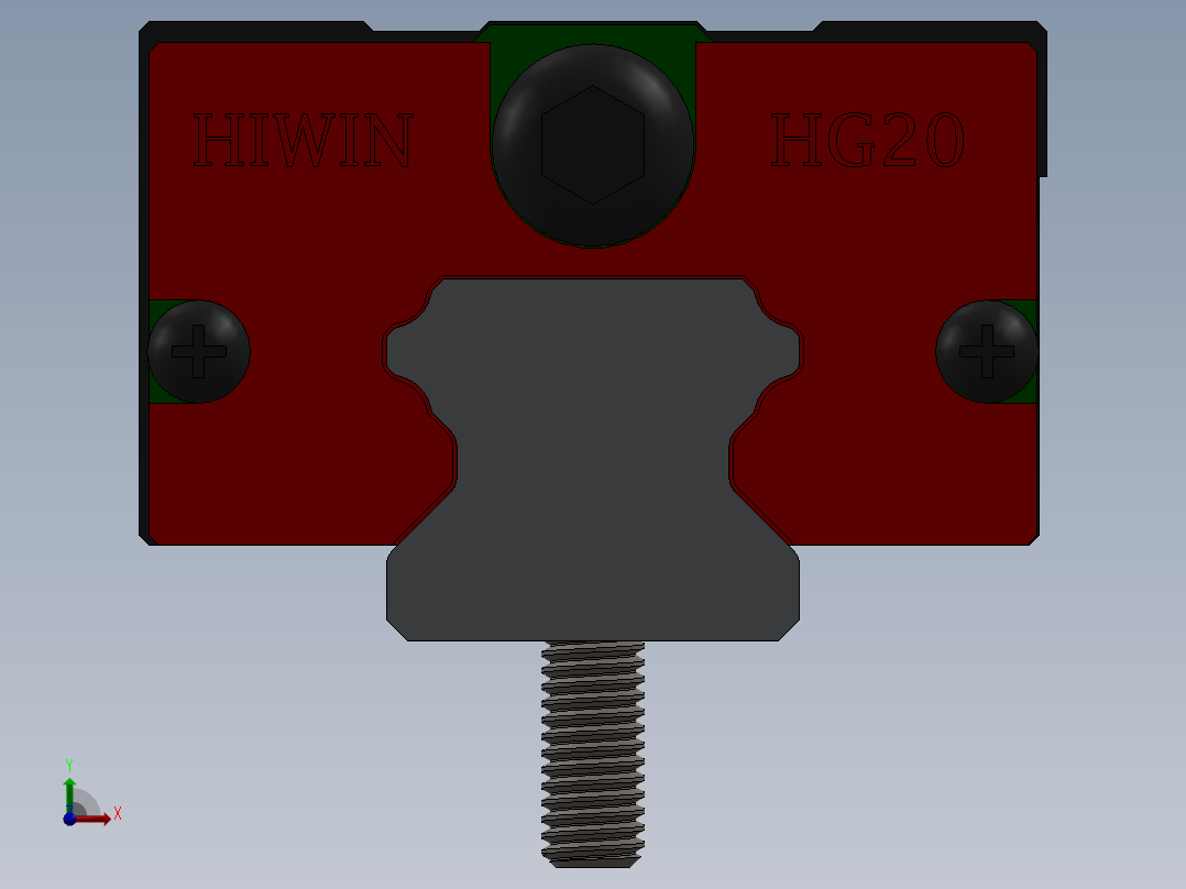 带有Hgr20R的直线导轨前视图