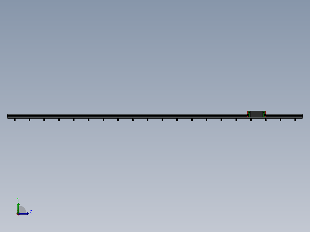 带有Hgr20R的直线导轨左视图