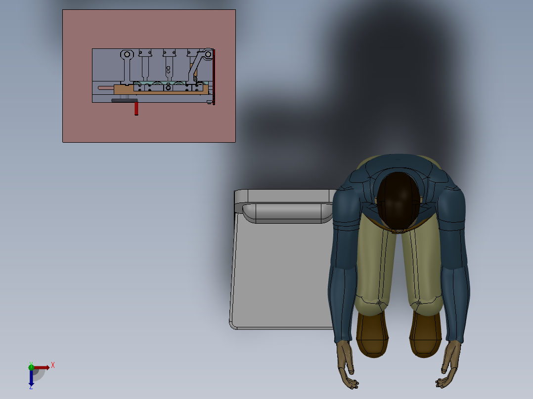 手动瓶装机sw18俯视图