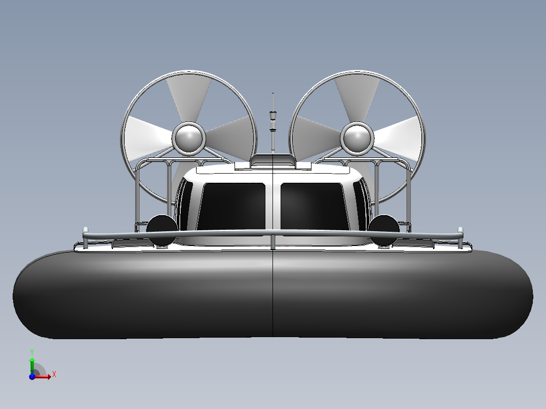 腾空气垫船前视图