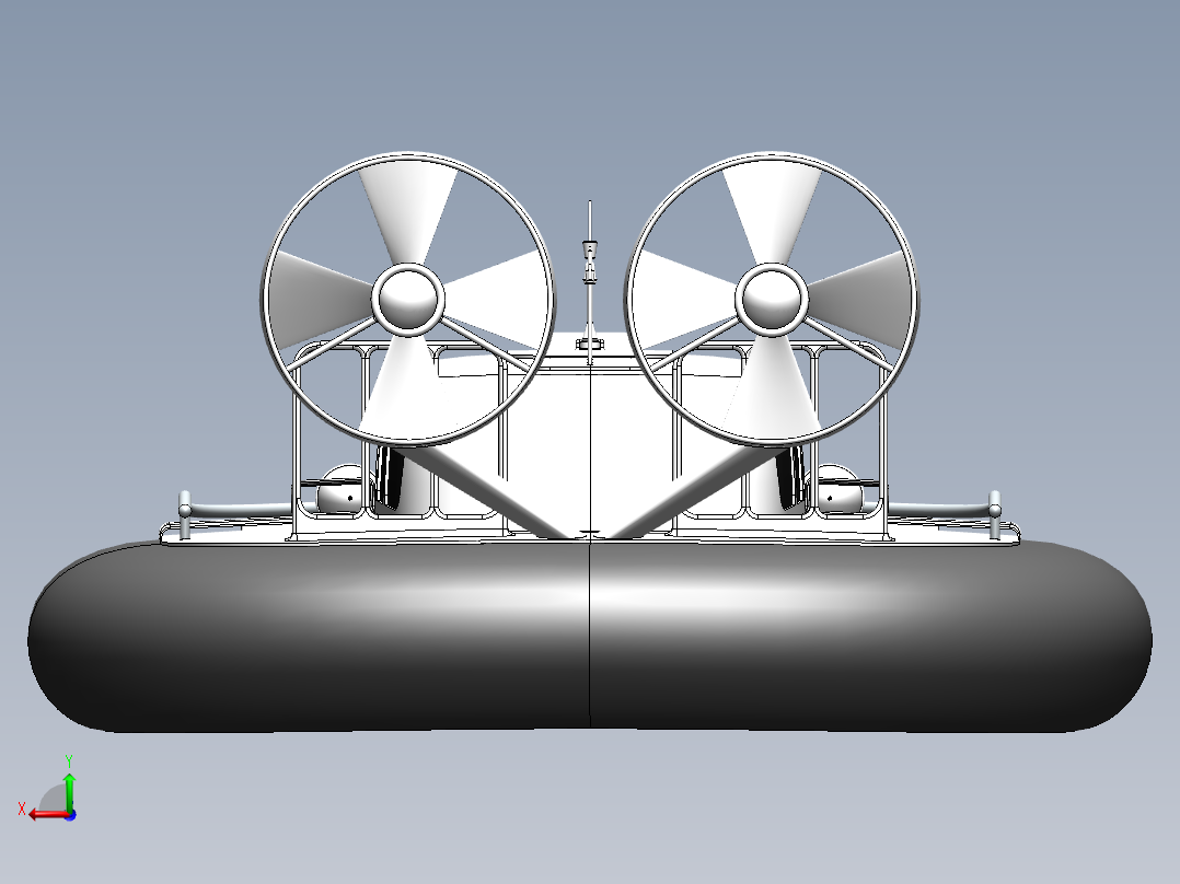 腾空气垫船后视图